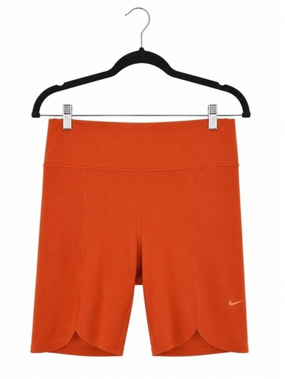 Nike One Luxe Icon Clash Dri-Fit High RIse 7" Bike Shorts Orange Women's Large